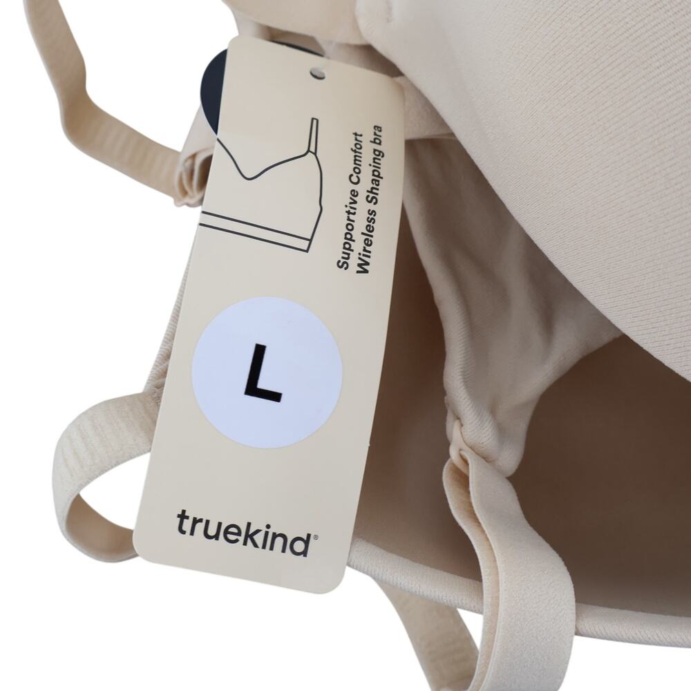 Truekind Supportive Comfort Wireless Shaping Bra Chai Natural Large NWT - Picture 3 of 6